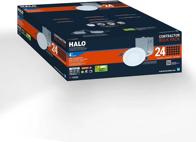 Alt view image 7 of 7 - HALO HLBE Slim Canless LED Recessed Lighting 4 inch 3000K 600lm 24PK