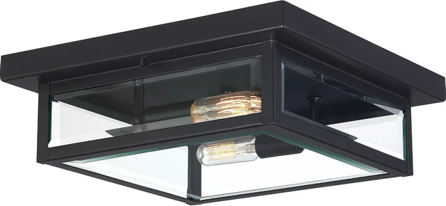 Main image of Quoizel Westover 12" Outdoor Flush Mount Ceiling Light, Earth Black