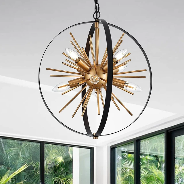 Main image of Black Gold Sputnik Chandelier, Starburst Firework Pendant Light fixtures
