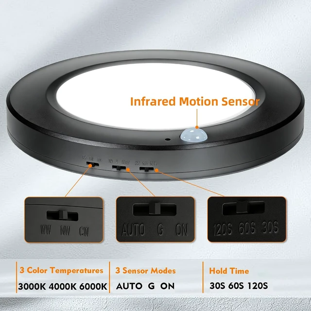 Alt view image 6 of 7 - 7.5 Inch Wired Motion Sensor Ceiling Light for Hallway, 4 Pack, Black