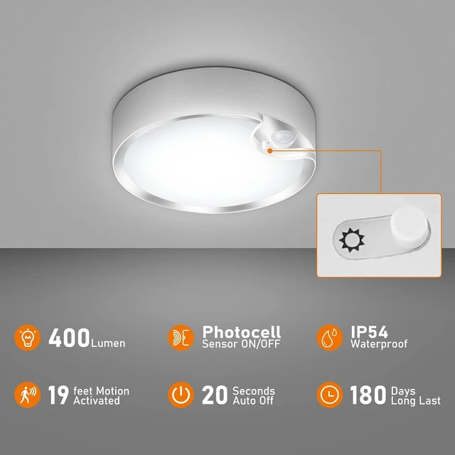 Alt view image 3 of 7 - TOOWELL Motion Sensor Ceiling Light, Battery Operated Closet Lights 2Pack
