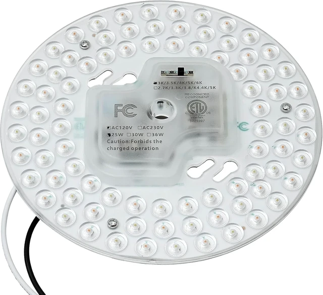 Alt view image 2 of 7 - 6.69'' LED Ceiling Fan Light Retrofit Kit 25W 3000LM Ceiling Light Replacement PCB Board 5CCT 3000K 3500K 4000K 5000K 6000K Adjustable 120V CRI90 Dimmable (25, watts)