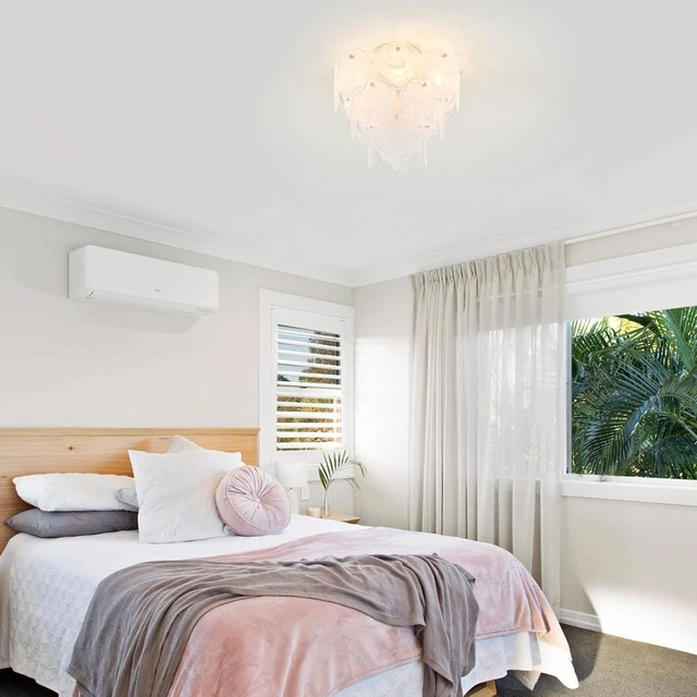 Alt view image 6 of 7 - Modern Glass Flush Mount Light Fixture, Hallway Ceiling Light Unique Chandelier, 4-Light Flush Mount Chandelier for Bedroom Entryway, White Finish