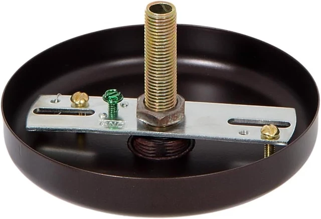Alt view image 2 of 4 - B&P Lamp® Rounded Ceiling Light Canopy Plate Kit (Antique Bronze)