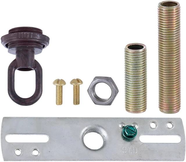 Alt view image 4 of 4 - B&P Lamp® Rounded Ceiling Light Canopy Plate Kit (Antique Bronze)