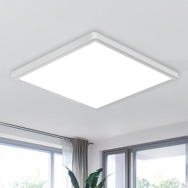 Main image of Goeco 12 Inch Square Flush Mount LED Ceiling Light, 24W 6500K Daylight Cool White, Super Bright Surface Mount Ceiling Light Fixture for Bedroom, Living Room, Kitchen, Bathroom, Laundry Room, Closet