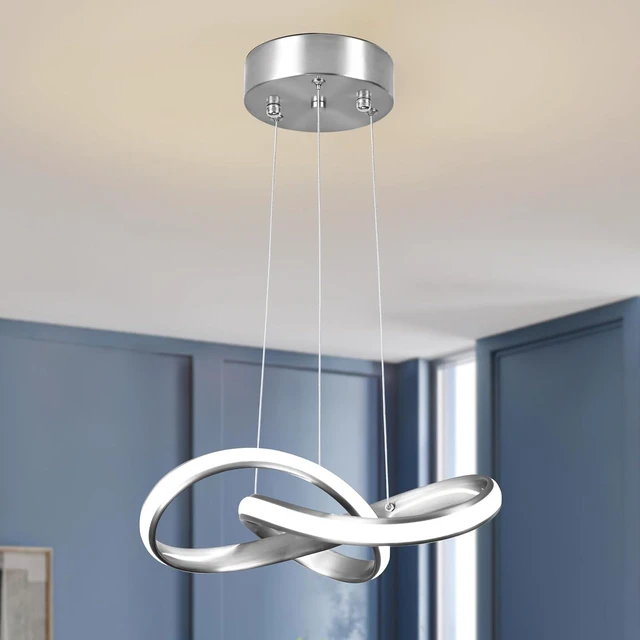 Main image of Modern LED Pendant Light Fixture Contemporary Round Ring Chandelier Nickel with 4500K and 59in Height Adjustable Hanging Lamp for Kitchen Island Hallway Foyer Closet Corridor