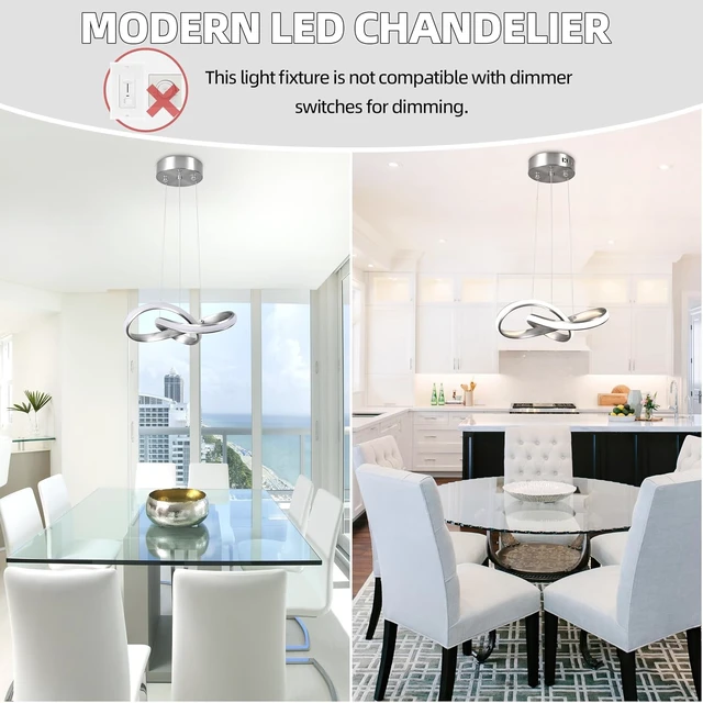 Alt view image 6 of 7 - Modern LED Pendant Light Fixture Contemporary Round Ring Chandelier Nickel with 4500K and 59in Height Adjustable Hanging Lamp for Kitchen Island Hallway Foyer Closet Corridor