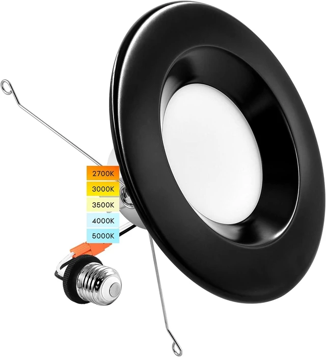 Main image of LUXRITE 5/6 Inch LED Recessed Retrofit Downlight, 14W=90W, 1100LM (1 Pack)