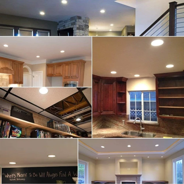 Alt view image 4 of 5 - 7 Inch 18W LED Recessed Ceiling Light 6000K Daylight White 4 Pack