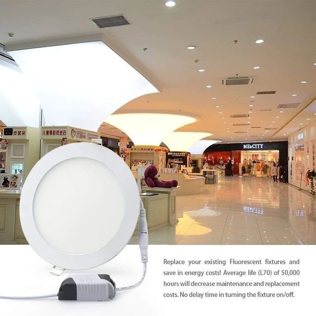 Alt view image 5 of 5 - 7 Inch 18W LED Recessed Ceiling Light 6000K Daylight White 4 Pack