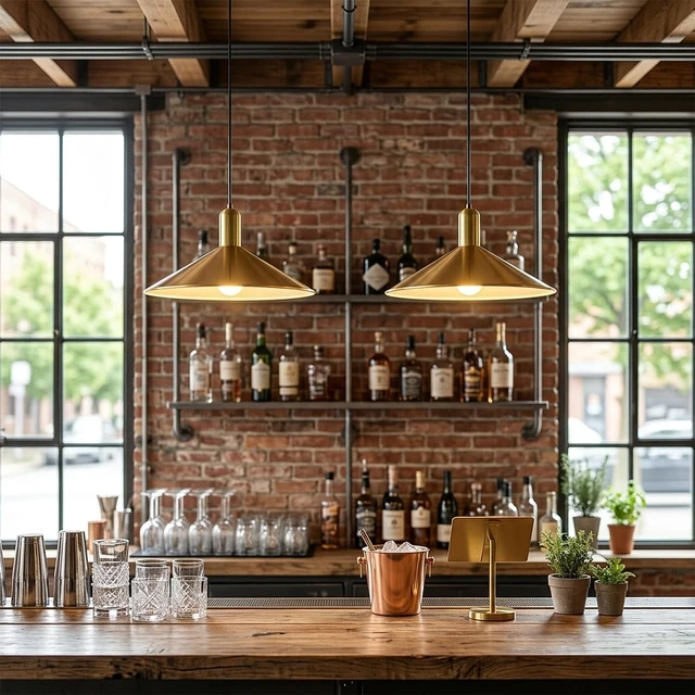 Alt view image 7 of 7 - KCO 13.8 Large Farmhouse Brass Gold Dome Pendant Lights Kitchen Island