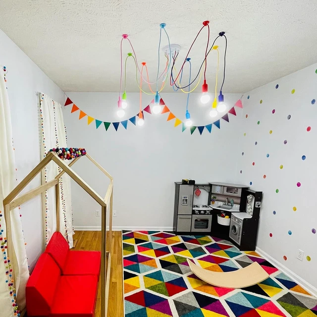 Alt view image 2 of 7 - 8 Arms Colorful Spider Chandelier Kids Ceiling Light Fixtures