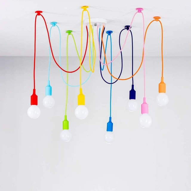 Alt view image 3 of 7 - 8 Arms Colorful Spider Chandelier Kids Ceiling Light Fixtures