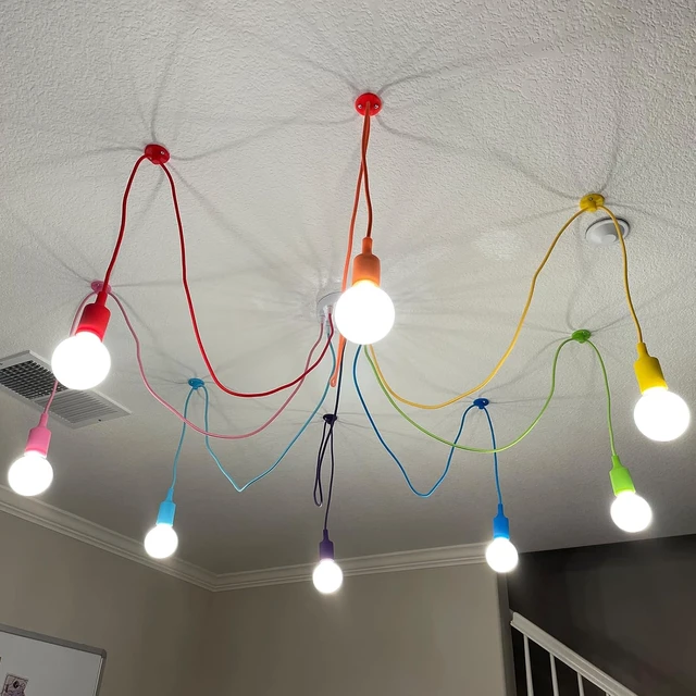 Alt view image 4 of 7 - 8 Arms Colorful Spider Chandelier Kids Ceiling Light Fixtures