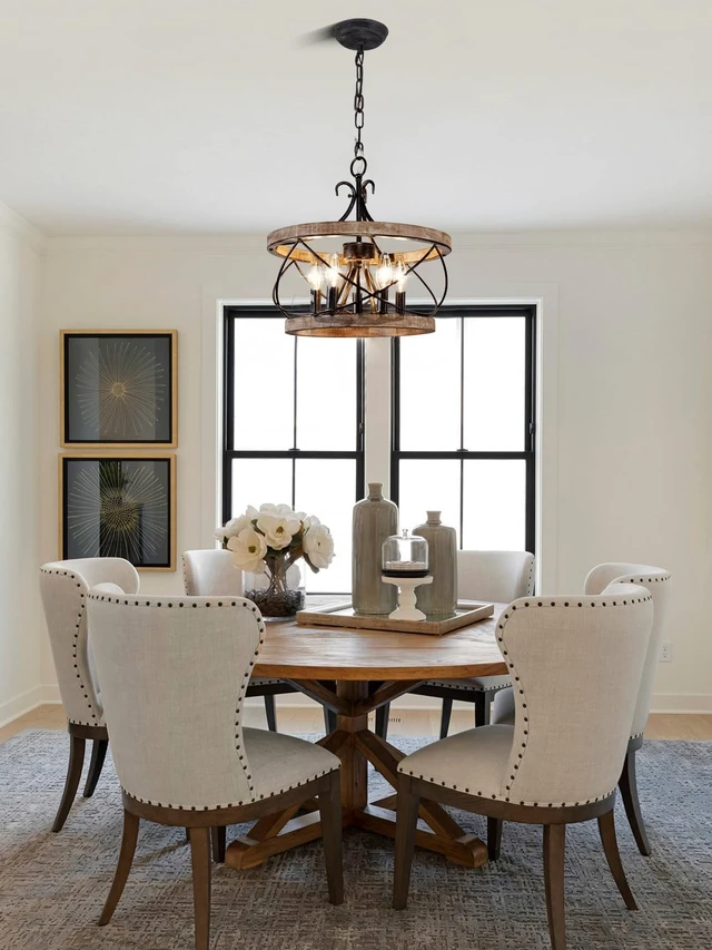 Alt view image 3 of 7 - Dawn Whisper 15.7" Farmhouse Chandelier Light Fixture for Dining Room