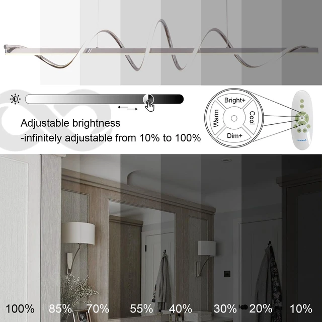 Alt view image 4 of 7 - 47.24in Snake-Shaped Twist Dimmable Modern LED Pendant Chandelier