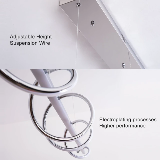 Alt view image 6 of 7 - 47.24in Snake-Shaped Twist Dimmable Modern LED Pendant Chandelier