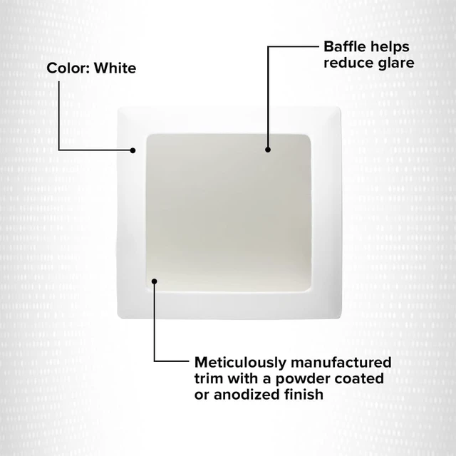 Alt view image 4 of 6 - ELCO Lighting 8" Square Recessed Trim Prismatic Glass White E26