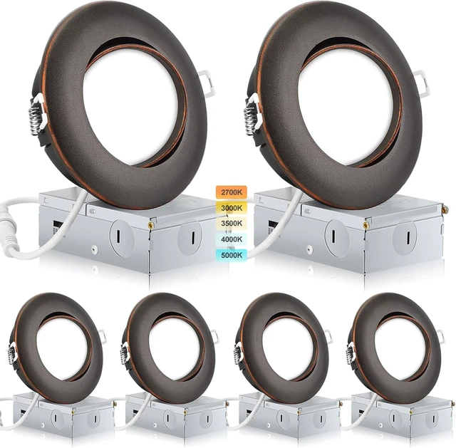 Main image of KnLnny Ware Oil Rubbed Bronze 4 Inch recessed Light,dimmable,6 Pack,5CCT