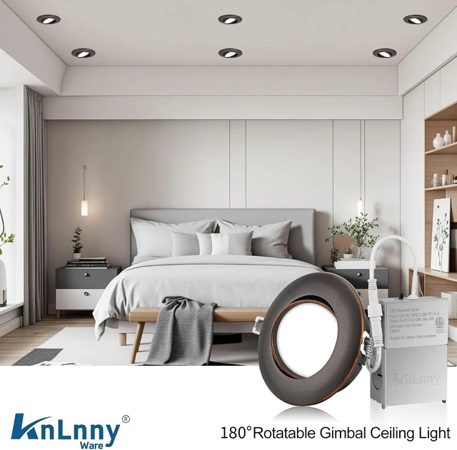Alt view image 5 of 6 - KnLnny Ware Oil Rubbed Bronze 4 Inch recessed Light,dimmable,6 Pack,5CCT