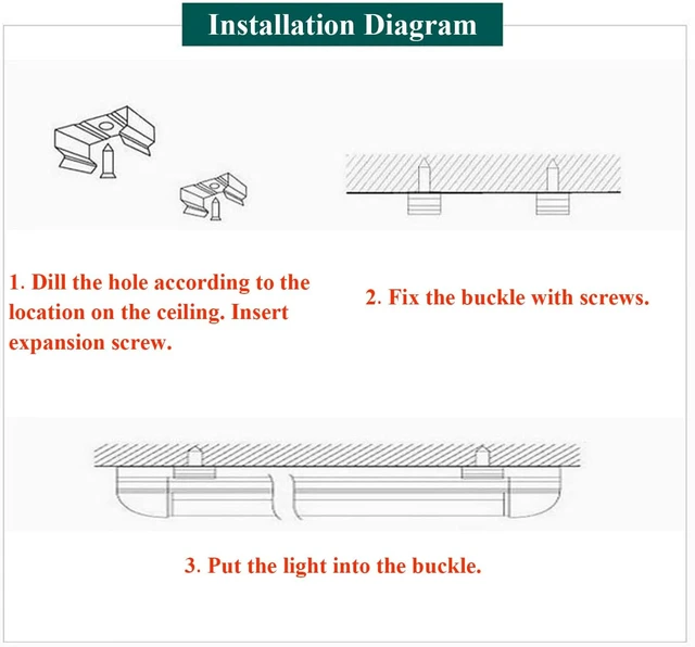 Alt view image 7 of 7 - 2FT LED Tube Flush Mount Light, 26W 2300LM LED Ceiling Shop Lighting Closet Light Fixture for Garage Kitchen Closet Laundry, 6500K Daylight White (2 Pack)