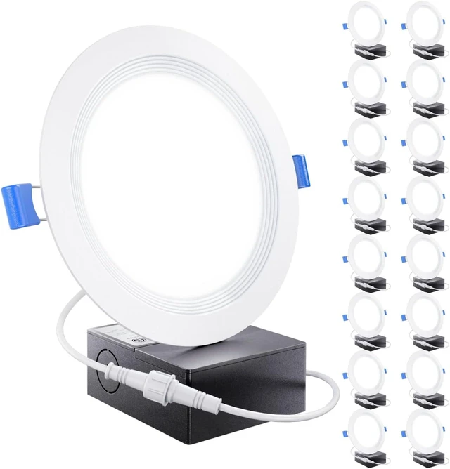 Main image of Sunco 16 Pack 6 Inch Canless LED Recessed Light, Ultra Thin, 14W, Dimmable