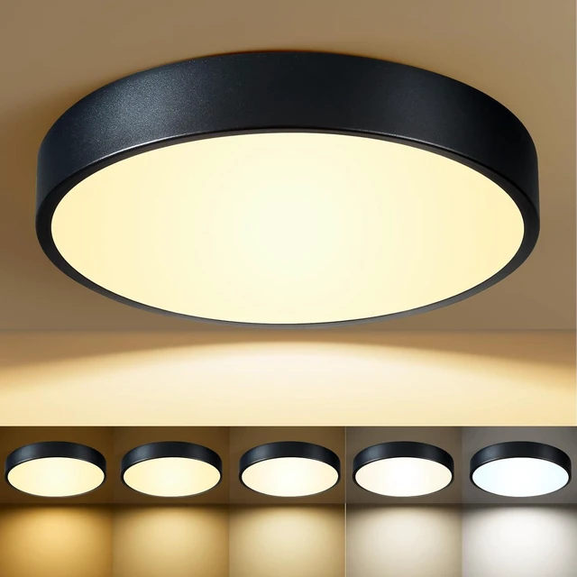 Main image of Flush Mount Ceiling Light Black LED Dimmable 5CCT 12 Inch 24W