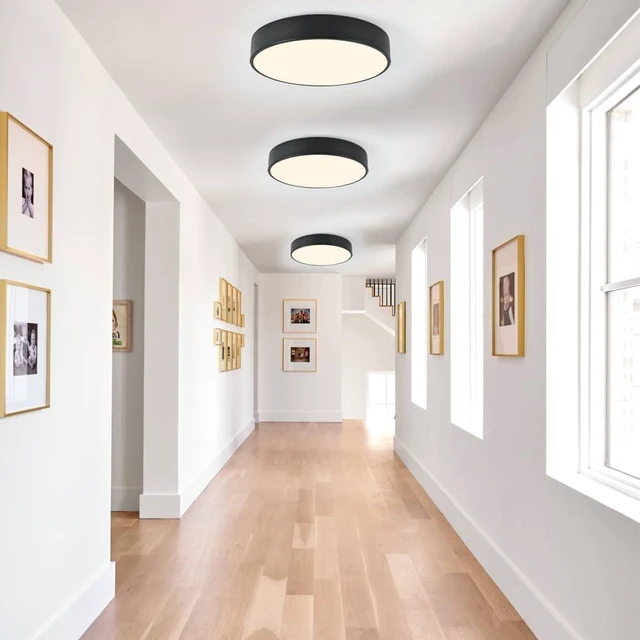 Alt view image 7 of 7 - 3-Light Modern Black Flush Mount Ceiling Light 15.8 Inch