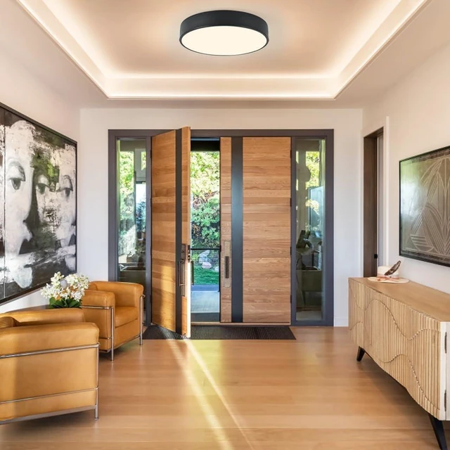 Alt view image 5 of 7 - 3-Light Modern Black Flush Mount Ceiling Light 15.8 Inch
