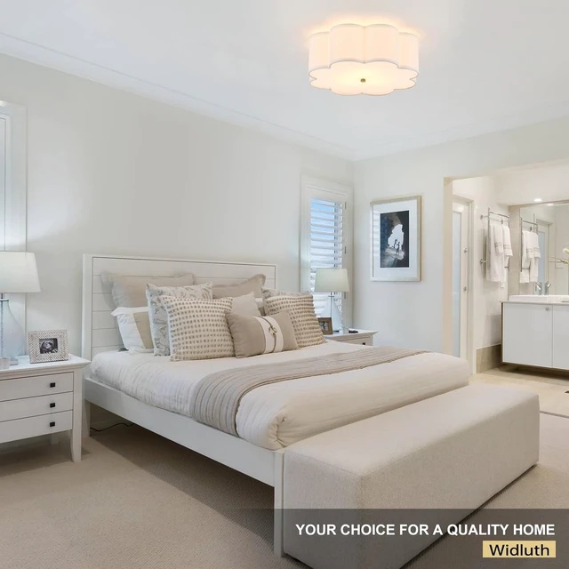 Alt view image 5 of 7 - 17.7" Gold Drum Ceiling Light, 3-Light Semi-Flush Mount
