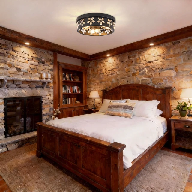 Alt view image 5 of 7 - 12.6 inch Black Flush Mount Ceiling Light Fixture, 2 Pack