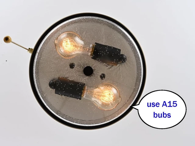 Alt view image 2 of 4 - Industrial Farmhouse Close to Ceiling Light Fixture with Pull Chain Matte Black 2-Light Flush Mount Ceiling Light Fixtures with Seeded Glass 11inch