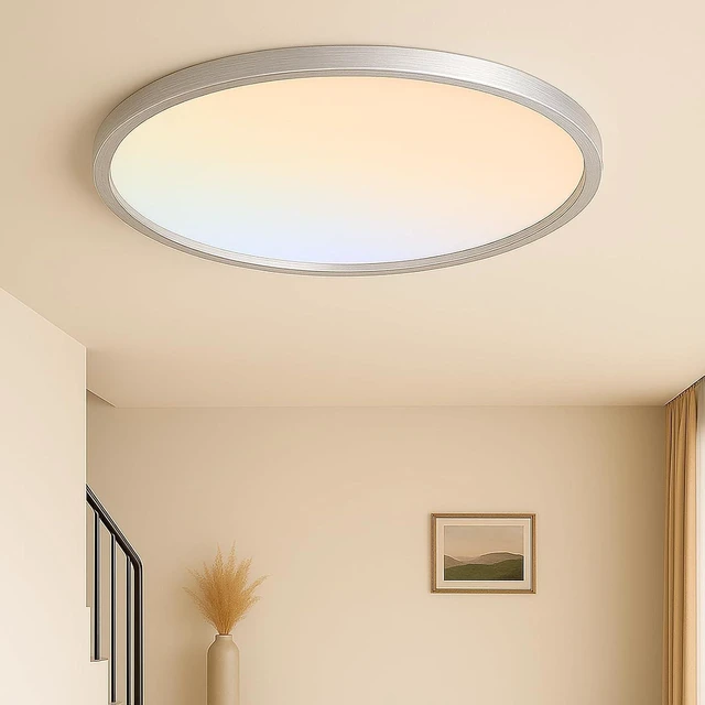 Main image of MOONSEA 20 Inch Flush Mount LED Ceiling Light Fixture 42W Brushed Nickel
