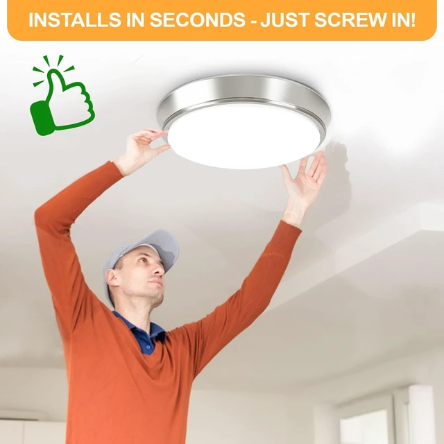 Alt view image 4 of 7 - 13 Inch 36W Dimmable Flush Mount LED Ceiling Lights, 5CCT (2700K-6500K) Adjustable & 4000LM Super Bright LED Ceiling Light Fixtures, Brushed Nickel Modern Ceiling Lamp for Bathroom Hallway, 2-Pack