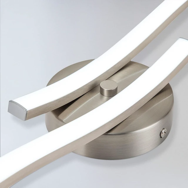 Alt view image 6 of 7 - EDISLIVE Modern Dimmable LED Ceiling Light Curved 2 Light 22.5 in Minimalist LED Flush Mount Ceiling Light Fixture Lamp for Bedroom Foyer Kitchen 6000K Nickel