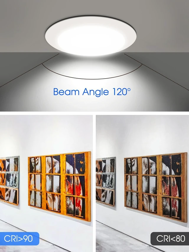 Alt view image 5 of 7 - 4 Pack 6 Inch LED Disk Light, Dimmable Flush Mount Ceiling Lights, Daylight 5000K, 15W 1100LM, CRI 90+, Low Profile Surface Mount Ceiling Disc Light, Wet Rated, Installs into Junction Box, ETL & FCC