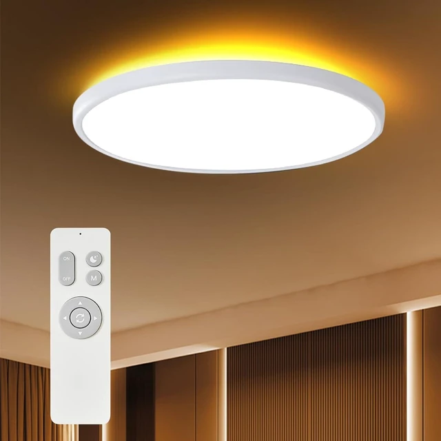 Main image of ocioc 18inch Flush Mount Ceiling Light Fixture with Remote Control, 40W, 2000K Nightlight, 3000K-6500K Color Changeable, LED Ceiling Light for Living Room/Bedroom/Kitchen White