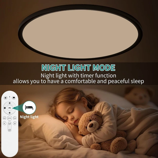 Alt view image 4 of 7 - 24 Inch Large Flush Mount LED Ceiling Light with Remote 56W 5600LM Dimmable