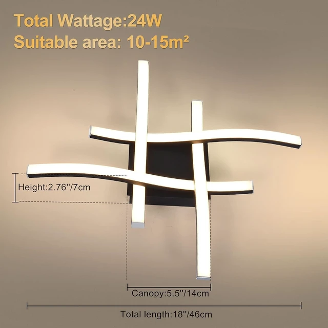 Alt view image 4 of 7 - EDISLIVE Modern Dimmable LED Ceiling Light Curved 4-Light 18 in Minimalist Flush Mount Ceiling Light Fixture Lamp for Bedroom Foyer Kitchen 6000K 24W Black