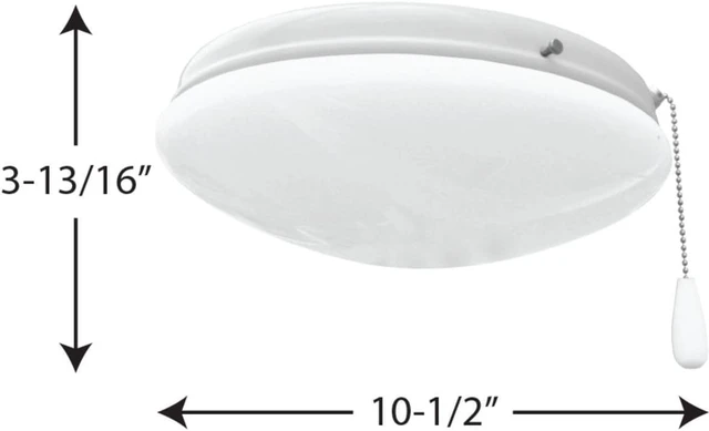 Alt view image 5 of 7 - Progress Lighting AirPro 10.5" Ceiling Fan Light Kit, White