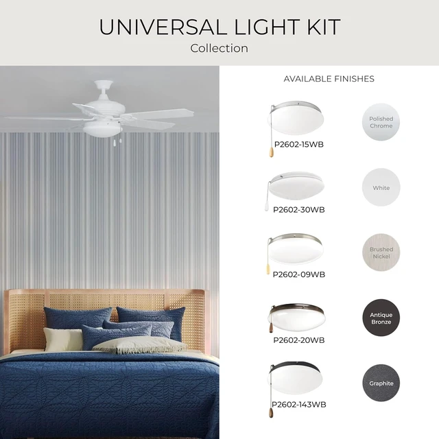 Alt view image 6 of 7 - Progress Lighting AirPro 10.5" Ceiling Fan Light Kit, White