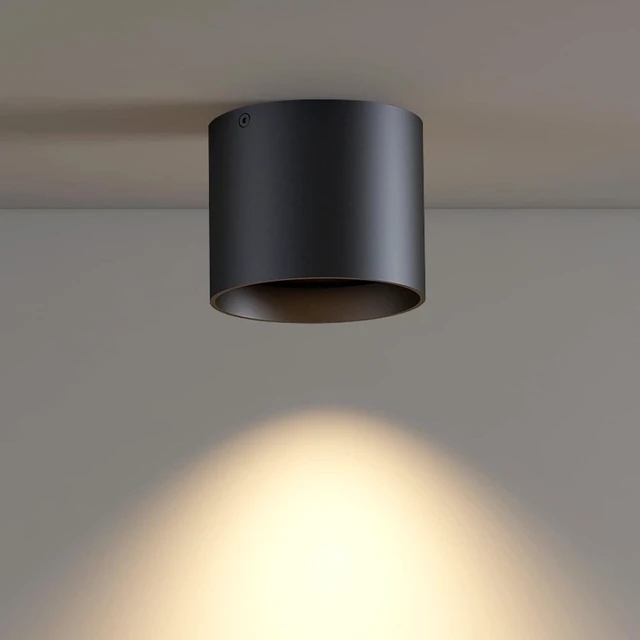Main image of Ceiling Light Fixture, Flush Mount Ceiling Lights LED Dimmable Cylinder Ceiling Light Spot Light for Living Room Hallway Kitchen Dining Room Foyer 3000K 14.5W (Black)
