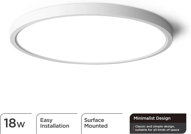 Alt view image 2 of 6 - TALOYA Flush Mount Ceiling Light,10 Inch-4 Pack,18W,5000K Daylight