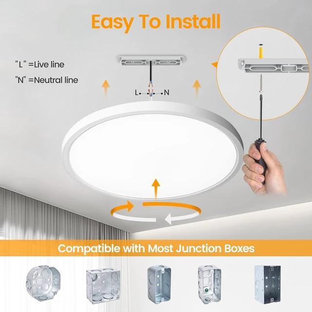 Alt view image 5 of 6 - TALOYA Flush Mount Ceiling Light,10 Inch-4 Pack,18W,5000K Daylight