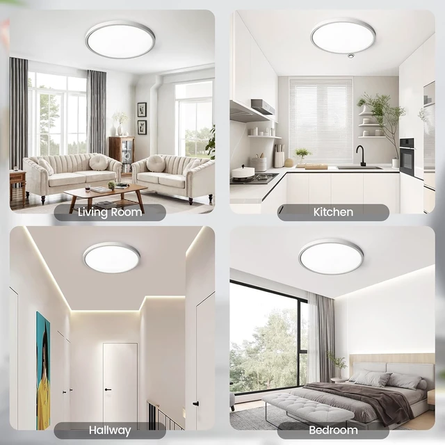 Alt view image 6 of 6 - TALOYA Flush Mount Ceiling Light,10 Inch-4 Pack,18W,5000K Daylight