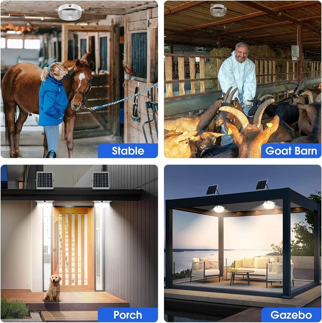 Alt view image 4 of 7 - Solar Ceiling Light Motion Sensor, 5 Modes Day/Night for Shed Barn