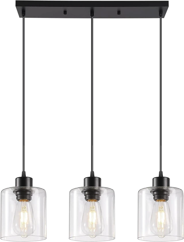 Main image of 3-Light Black Pendant Light Kitchen Island Dinning Room