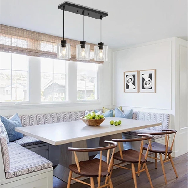 Alt view image 6 of 6 - 3-Light Black Pendant Light Kitchen Island Dinning Room