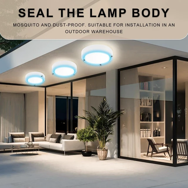 Alt view image 2 of 7 - Flush Mount Ceiling Light, Die-Cast Aluminium Fully Sealed Moisture Resistant Light, Modern Minimalist Wall Sconce.11 Inch, 20W, 3000K, IP65 Rainproof, for Walls or Ceilings in Wet Areas.